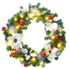 Grüner Weihnachtskranz Esofina 60cm (mit LED-Lichtern PVC)