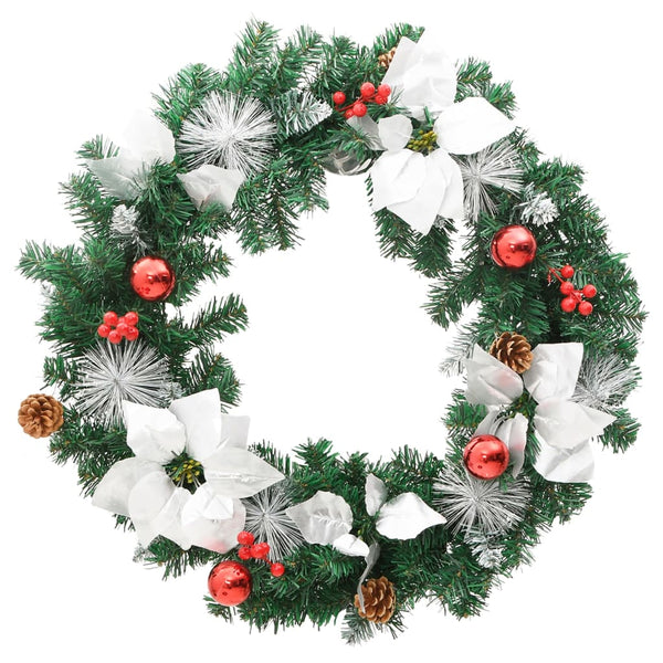 Grüner Weihnachtskranz Esofina 60cm (mit LED-Lichtern PVC)