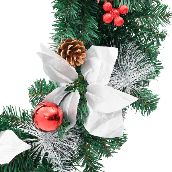 Grüner Weihnachtskranz Esofina 60cm (mit LED-Lichtern PVC)