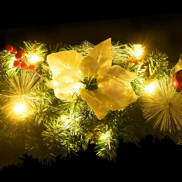 Grüner Weihnachtskranz Esofina 60cm (mit LED-Lichtern PVC)