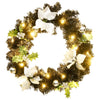 Schwarzer Weihnachtskranz mit LED-Lichtern Esofina 60cm (PVC)