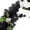 Schwarzer Weihnachtskranz mit LED-Lichtern Esofina 60cm (PVC)