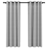 Harmaa pellavamaiset pimennysverhot renkailla Eufrosin 140x175cm (2 kpl)