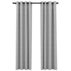 Harmaa pellavamaiset pimennysverhot renkailla Eufrosin 140x225cm (2 kpl)