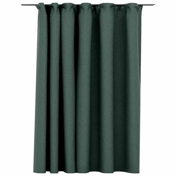 Grüner, leinenähnlicher Verdunkelungsvorhang mit Haken Ceaus 290x245cm