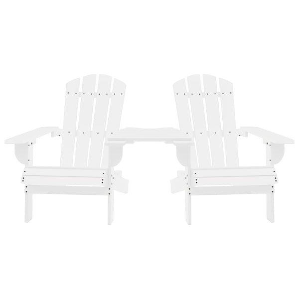 Weiße Adirondack-Gartenstühle mit Teetisch Kelsey (sechs)