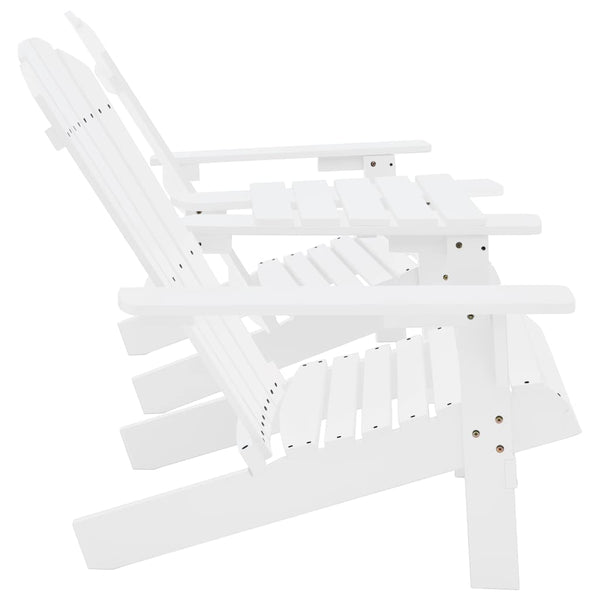 Weiße Adirondack-Gartenstühle mit Teetisch Kelsey (sechs)