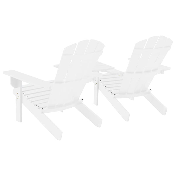 Weiße Adirondack-Gartenstühle mit Teetisch Kelsey (sechs)
