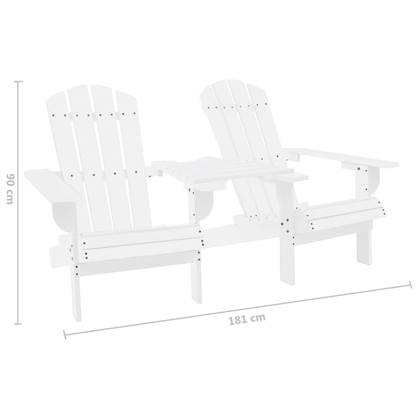 Weiße Adirondack-Gartenstühle mit Teetisch Kelsey (sechs)