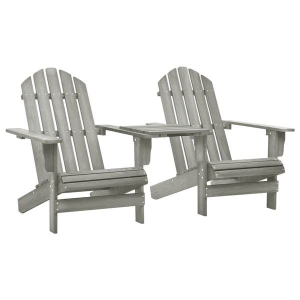 Graue Adirondack-Gartenstühle mit Beistelltisch Kelsey (sechs)