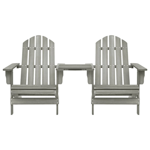 Graue Adirondack-Gartenstühle mit Beistelltisch Kelsey (sechs)