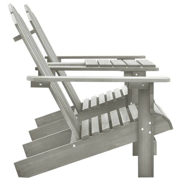 Graue Adirondack-Gartenstühle mit Beistelltisch Kelsey (sechs)