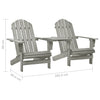 Graue Adirondack-Gartenstühle mit Beistelltisch Kelsey (sechs)