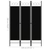 Schwarzer Raumteiler Yener 120x180cm (3-)