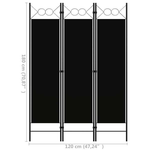 Schwarzer Raumteiler Yener 120x180cm (3-)