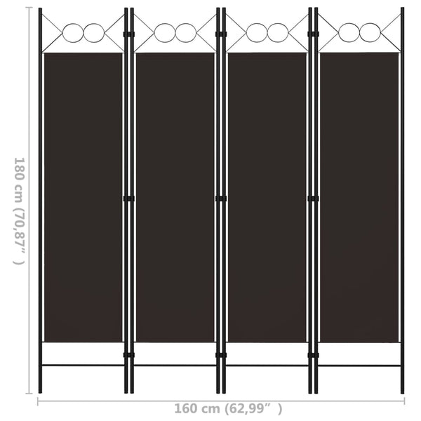 Brauner Raumteiler Yener 160x180cm (4-teilig)
