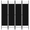 Schwarzer Raumteiler Yener 160x180cm (4-teilig)
