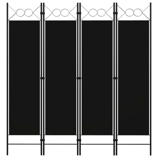 Schwarzer Raumteiler Yener 160x180cm (4-teilig)