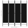Schwarzer Raumteiler Yener 160x180cm (4-teilig)