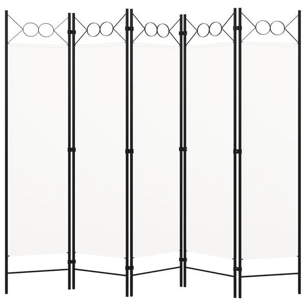 Weißer 5-teiliger Raumteiler Yener 200x180cm