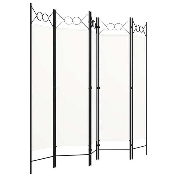 Weißer 5-teiliger Raumteiler Yener 200x180cm