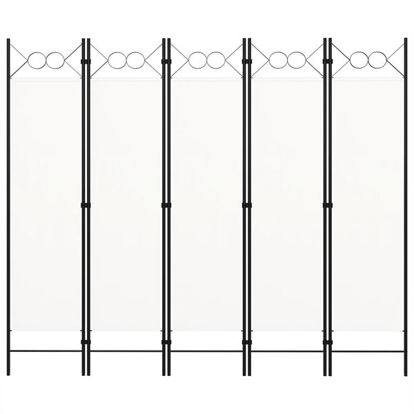 Weißer 5-teiliger Raumteiler Yener 200x180cm