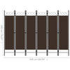 Brauner Raumteiler Yener 240x180cm (6-teilig)