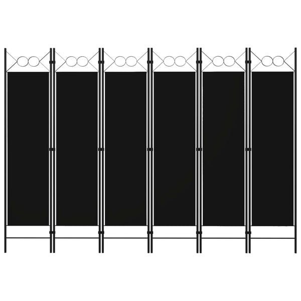Schwarzer 6-teiliger Raumteiler Yener 240x180cm