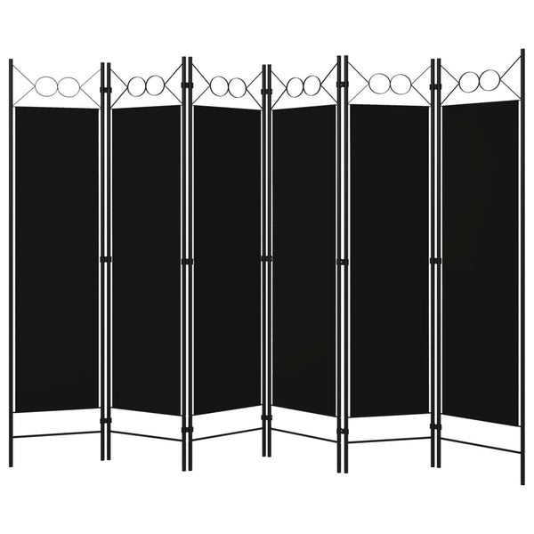 Schwarzer 6-teiliger Raumteiler Yener 240x180cm