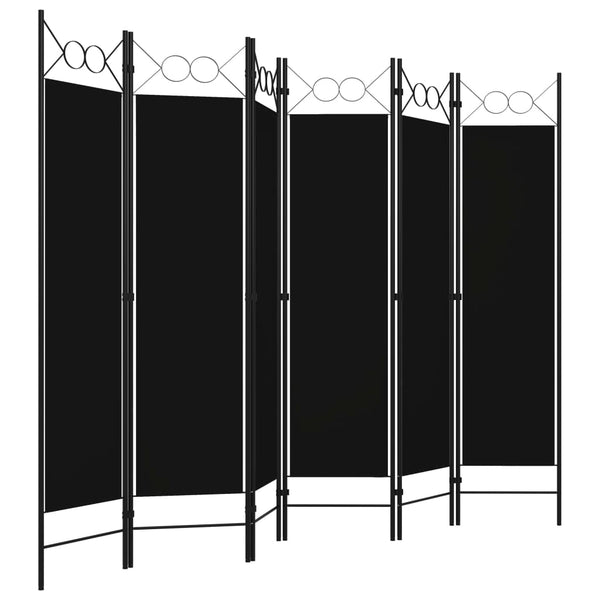 Schwarzer 6-teiliger Raumteiler Yener 240x180cm