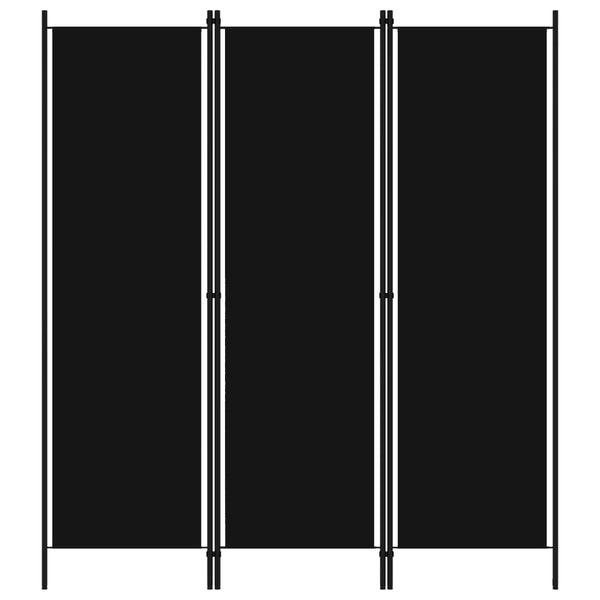 Schwarzer Raumteiler Leonarda 150x180cm (3-teilig)