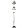 Silberne Stehlampe Yang (mit 2 Lampenschirmen E27 Gusseisen)