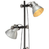 Silberne Stehlampe Yang (mit 2 Lampenschirmen E27 Gusseisen)