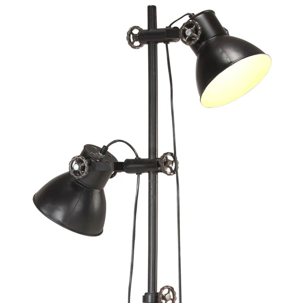 Schwarze Stehleuchte Yang (2 Lampenschirme e27 Eisenguss)