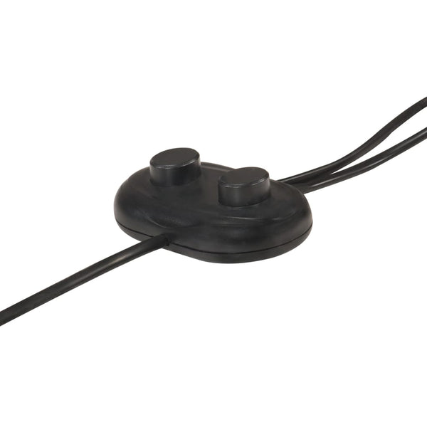 Schwarze Stehleuchte Yang (2 Lampenschirme e27 Eisenguss)