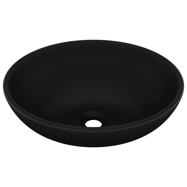 Matt-schwarzes luxuriöses Waschbecken oval Eula 40x33cm (Keramik)