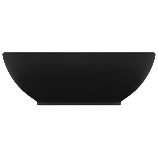 Matt-schwarzes luxuriöses Waschbecken oval Eula 40x33cm (Keramik)