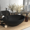 Matt-schwarzes luxuriöses Waschbecken oval Eula 40x33cm (Keramik)
