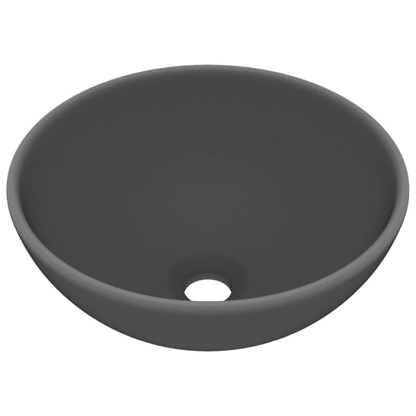 Matte dunkelgraue Luxus-Waschbecken, rund, Gigelu 32,5x14cm (Keramik)