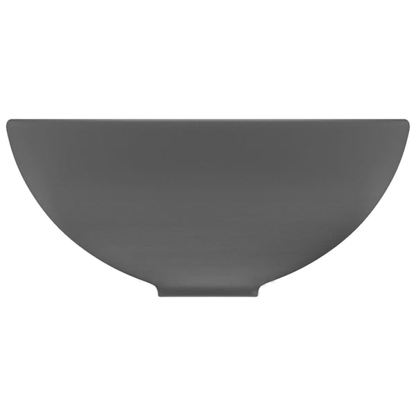 Matte dunkelgraue Luxus-Waschbecken, rund, Gigelu 32,5x14cm (Keramik)