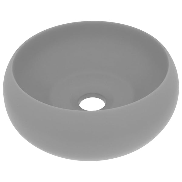 Matte hellgraue luxuriöse runde Atlantis-Waschschale 40x15cm (Keramik)