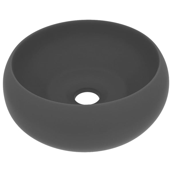 Matte dunkelgraues Luxus-Waschbecken, rund Atlantis 40x15cm (Keramik)