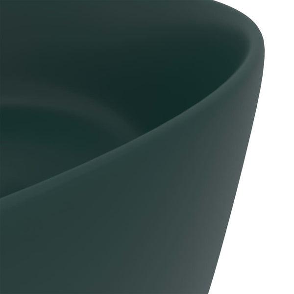 Matta tummanvihreä ylellinen pesuallas Eliazar 40x15cm (keraami)