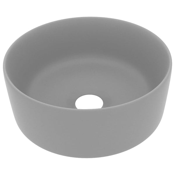 Matt hellgraues Luxus-Waschbecken Eliazar 40x15cm (Keramik)