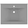 Hellgraues Luxus-Waschbecken mit Hahnloch Oravita 60x46cm (Keramik)