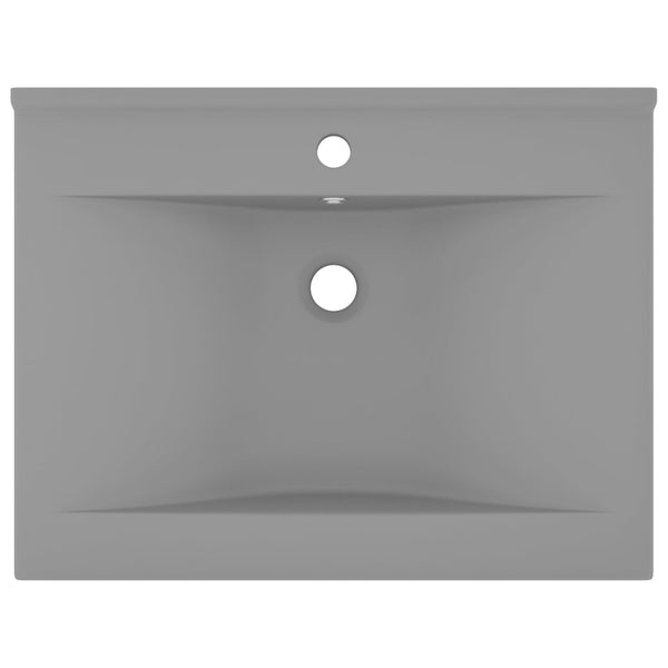 Hellgraues Luxus-Waschbecken mit Hahnloch Oravita 60x46cm (Keramik)