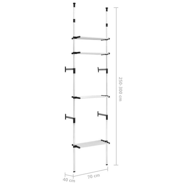 Teleskop-Garderobensystem Lucreti (Böden Aluminium)