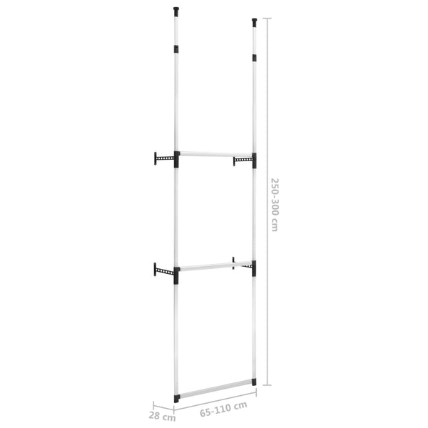 Teleskopisches Kleiderschranksystem mit Stangen Ficred (Aluminium)
