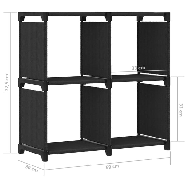 Schwarzes Regalwürfel Francel 69x30x72,5cm (Stoff)
