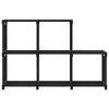 Schwarzes Präsentationsregal Francel 103x30x72,5cm (5 Würfel, Stoff)
